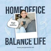 Work Life Balance Instagram Post template