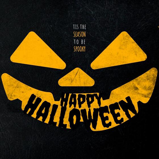 Minimalist Happy Halloween Scary Pumpkin Face Instagram Post