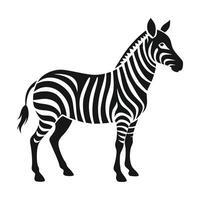 Zebra silhouette on white background vector