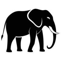 An elephant is shown in black and white on a white background vector