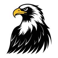 An eagle head with a black and white background vector