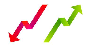 Illustration of two arrows. Icons of arrow up and down. vector