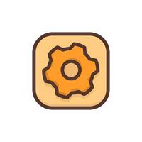 Symbol system settings. Gear icon. Cogwheel illustration. Button for game designe. Mechanical adjustment, engineering symbol. vector