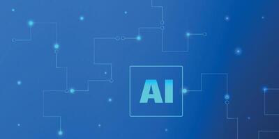 Technology AI circuit banner. Digital abstract tech background, big data, futuristic motherboard, cyber lines. Innovation concept. illustration vector