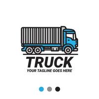 Minimalist Truck Logo design for Transportation Business vector