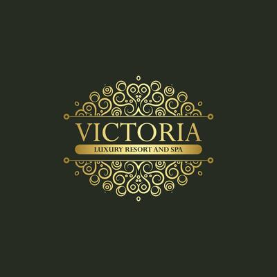 Luxury hotel label template. Trendy vintage royal ornament frames illustration.