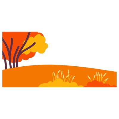 autumn hill with floral