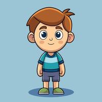 Cartoon boy standing pose on a colourful background vector