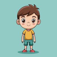 Cartoon boy on standing pose vector