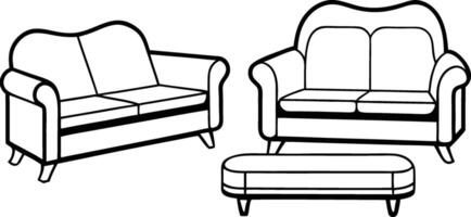Dynamic Couch Outlines vector