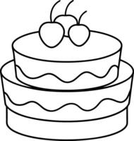 Minimalist Single Cake Design vector