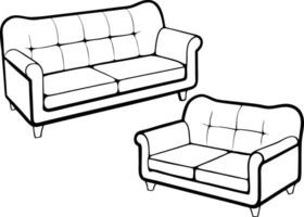 Luxe Sofa Line Work vector