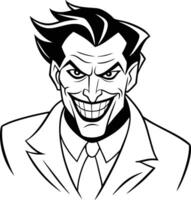 Unique Joker Expression Line Art vector