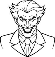 Captivating Joker Face Outline vector