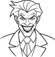 Expressive Joker Line Drawings vector