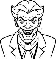 Stylish Joker Face Line Concepts vector