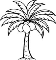Nature Silhouette palm Tree Outline vector
