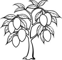 Simple mango Tree Outline Concept vector