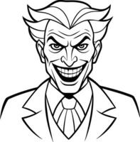 Enigmatic Joker Line Artwork vector