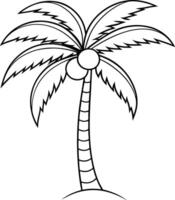 Serene palm Tree Outline Art vector