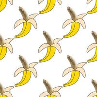 Seamless pattern disco mirror ball banana. Mosaic style vector