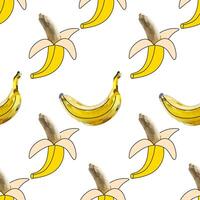 Seamless pattern disco mirror ball banana. Mosaic style vector