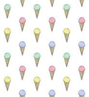Seamless pattern of doodle sketch ice cream vector