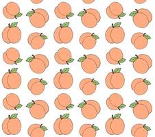Seamless pattern of doodle sketch peach vector