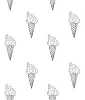 Seamless pattern of sketch ice cream vector
