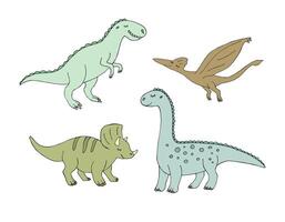 Set of different dinosaur vector