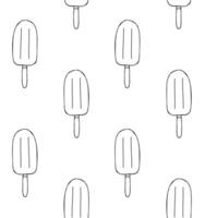 Seamless pattern of sketch eskimo ice cream vector