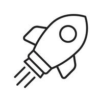 Rocket line icon. Rocket launch icon. Flying rocket icon. vector