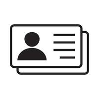 ID Card icon. Employee clerk card, driver license, Identification card, staff identification card symbol. Design for website and mobile app. vector