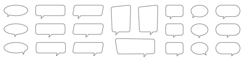 Collection of line speech bubble, speech balloon, chat bubble. vector