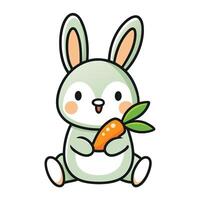 Bunny with carrot vector