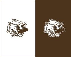 Tiger Face Biting Espresso Porta Filter for Espresso Machine Cartoon Illustration for Merchandise TShirts Posters Cafe Logos Web Design and Coffee Themed Projects vector