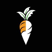 Fresh Carrot Silhouette for Natural Food and Beverage Logos vector