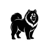 Bold Chow Chow Silhouette for Professional Dog Training Service Logos vector