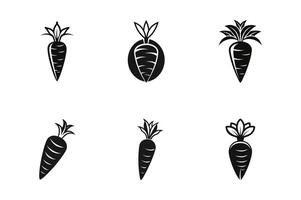set of Crunchy Carrot Silhouette for Farm-to-Table Business Logos vector