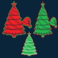 different color chrismas tree vector