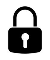 Lock icon. Security symbol for your website, logo, app, UI design. Silhouette of padlock vector