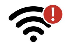 Bad network, problem with wifi. Loss of server signal. Wifi icon. Internet error. vector