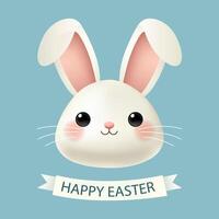 Happy Easter card with rabbit. Simple decoration vector
