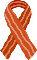 National Bacon Day. Bacon slice award ribbon. Strips of fried crispy bacon for breakfast, lunch or dinner. vector