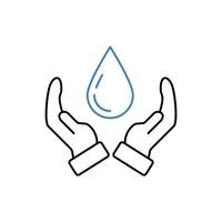 save water concept line icon. Simple element illustration. save water concept outline symbol design. vector