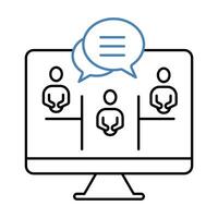 online meeting concept line icon. Simple element illustration. online meeting concept outline symbol design. vector