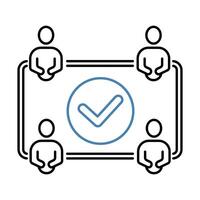 meet concept line icon. Simple element illustration. meet concept outline symbol design. vector