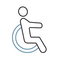 disabled concept line icon. Simple element illustration. disabled concept outline symbol design. vector