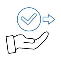 give permission concept line icon. Simple element illustration. give permission concept outline symbol design. vector