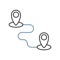 route planning concept line icon. Simple element illustration. route planning concept outline symbol design. vector